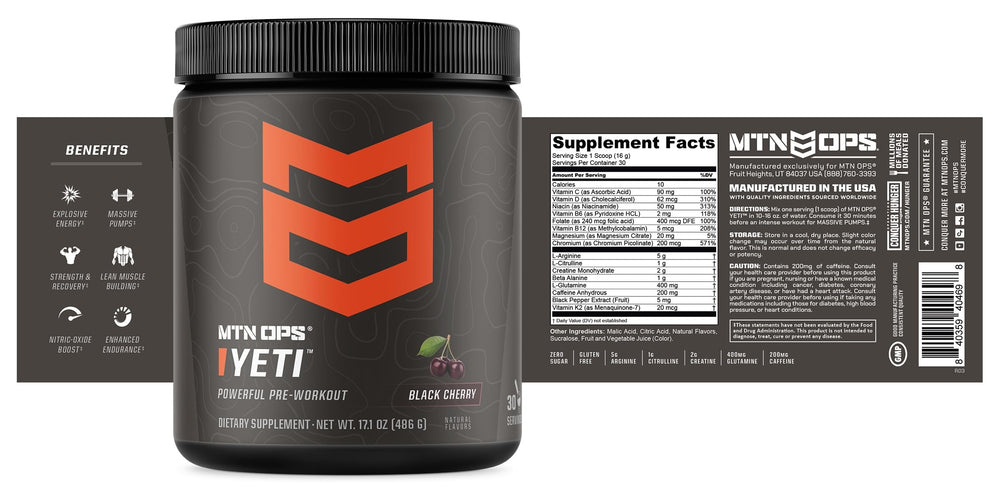 MTN OPS YETI black cherry mix being prepared for a workout.