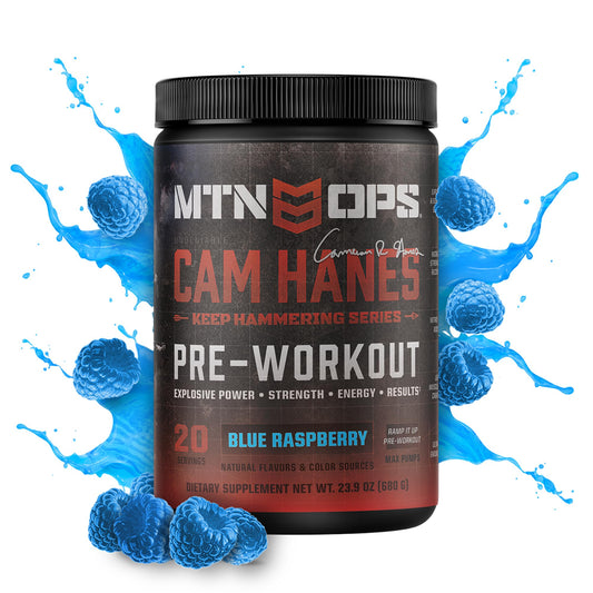 MTN OPS Yeti pre-workout scoop ready for precise measurement before training