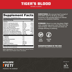 MTN OPS Yeti pre-workout scoop-dispense ready to measure a serving before training