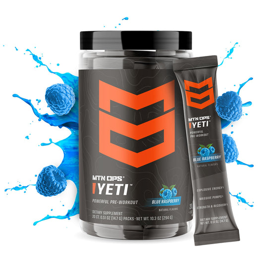 MTN OPS YETI travel sachet instant mix showing easy powder pour