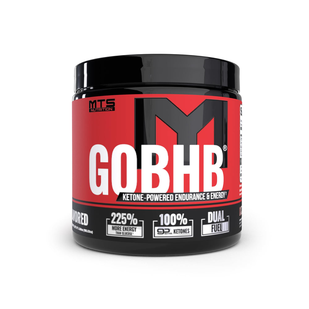 MTS Nutrition goBHB powder in tub supports keto energy.