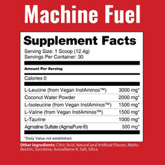 MTS Nutrition Machine Fuel bottle with scoop for vegan hydration and on-the-go use.