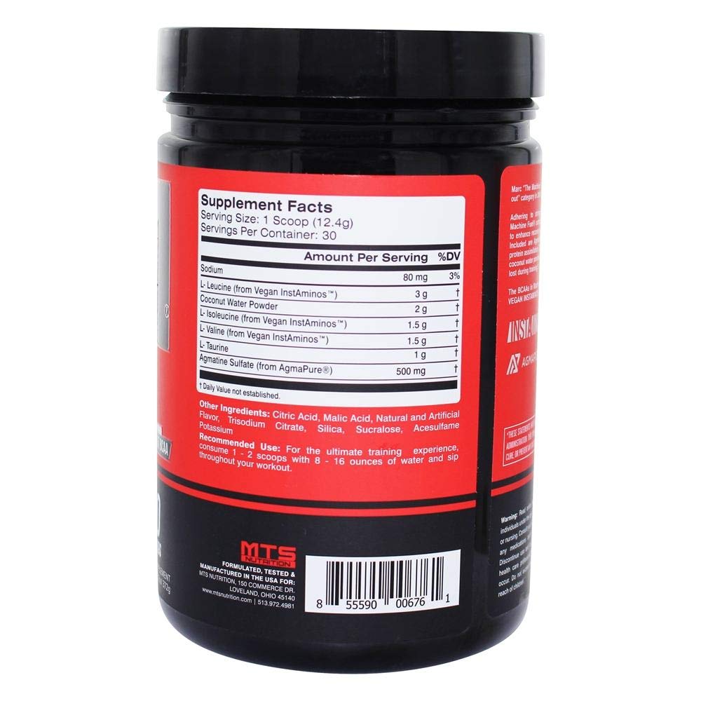 MTS Nutrition Machine Fuel mixed berry glass ready to sip during training.
