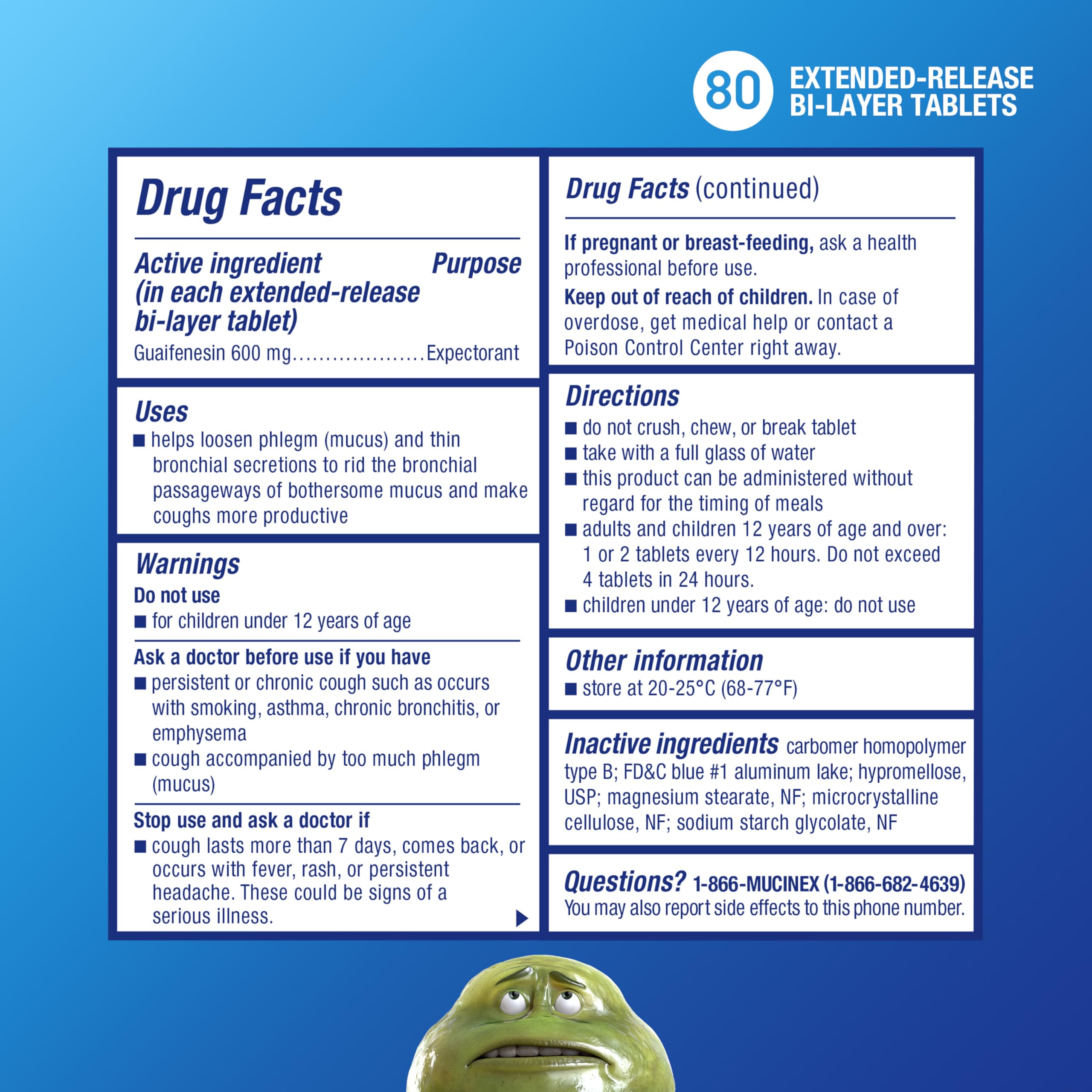 Mucinex 12-hour relief label on box