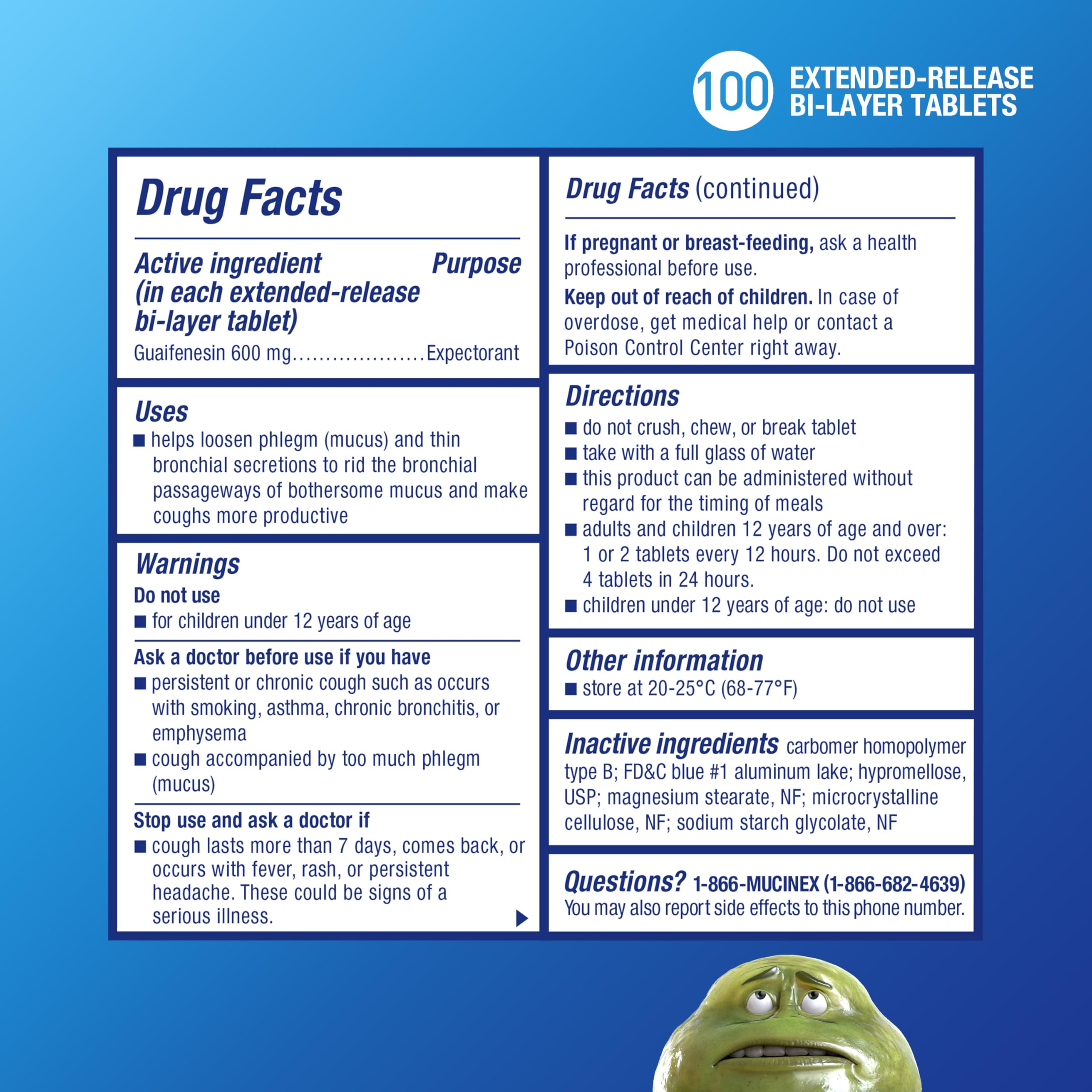 Mucinex 12 Hour tablets textured detail highlights tablet coating and size.