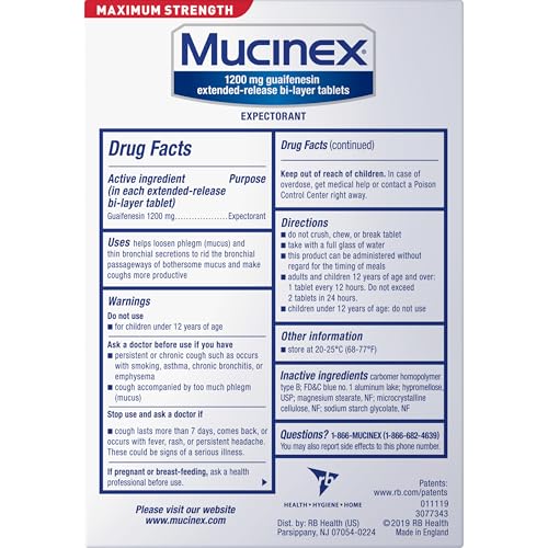 Mucinex chest congestion relief on shelf suggesting long-lasting support.