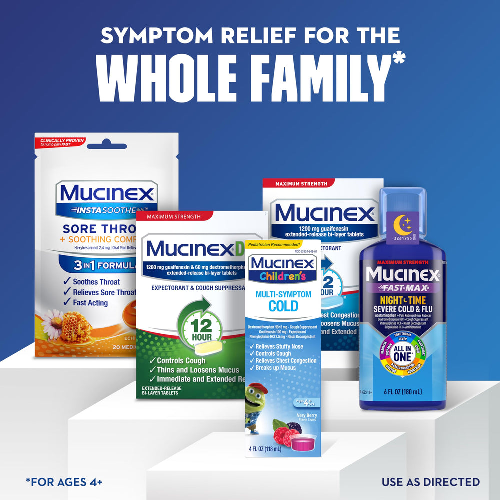 Berry-flavored Mucinex liquid image indicating flavor designed for kids