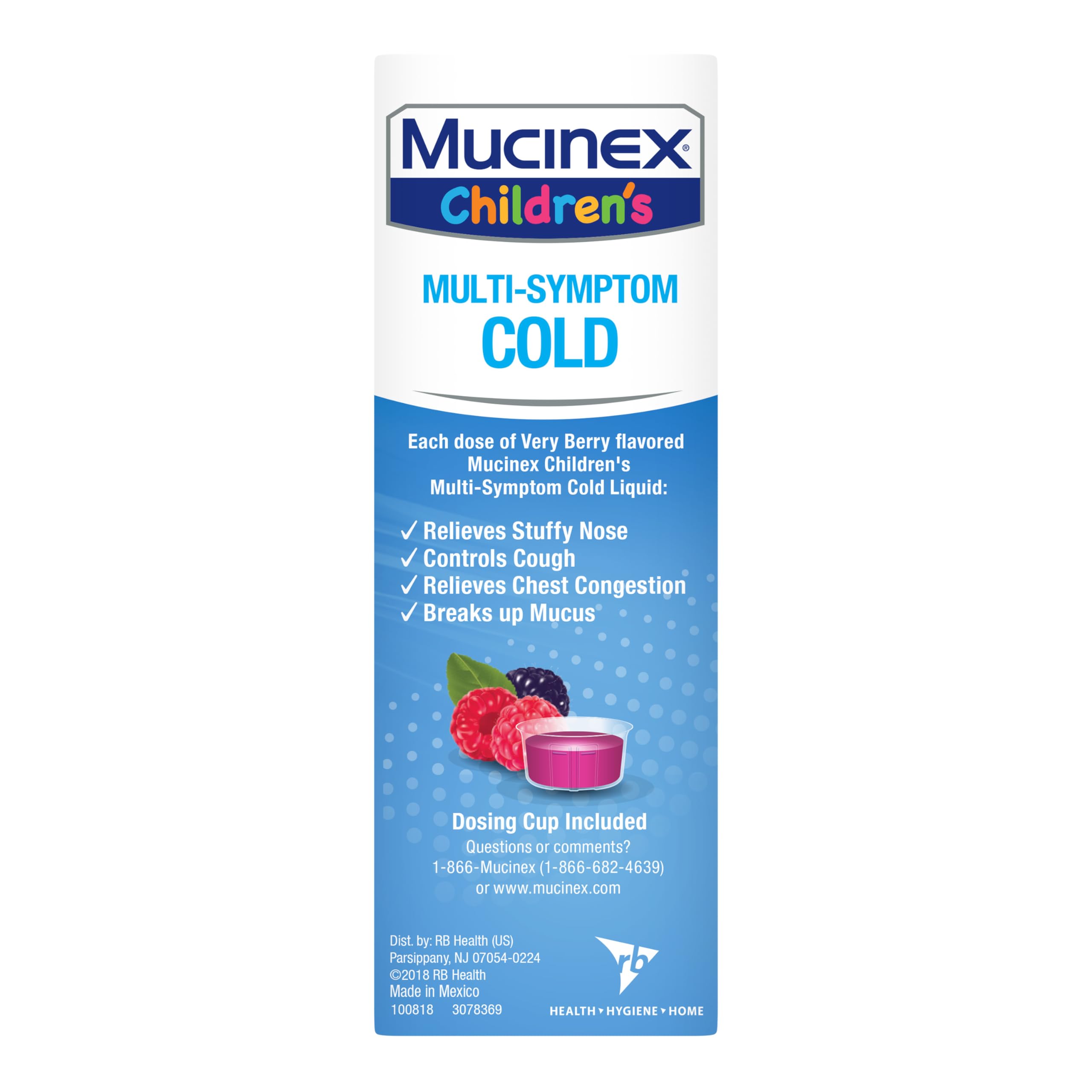 Mucinex Children’s Multi-Symptom in its package for convenient storage
