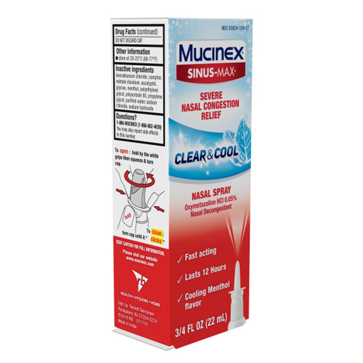 Mucinex Sinus-Max Severe cooling menthol sensation during use.