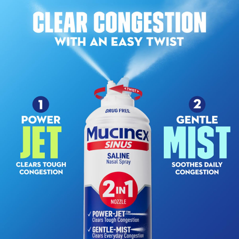 Mucinex Sinus Saline spray fits daily nasal care routine