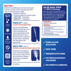 Mucinex Sinus Saline spray highlights two simple ingredients