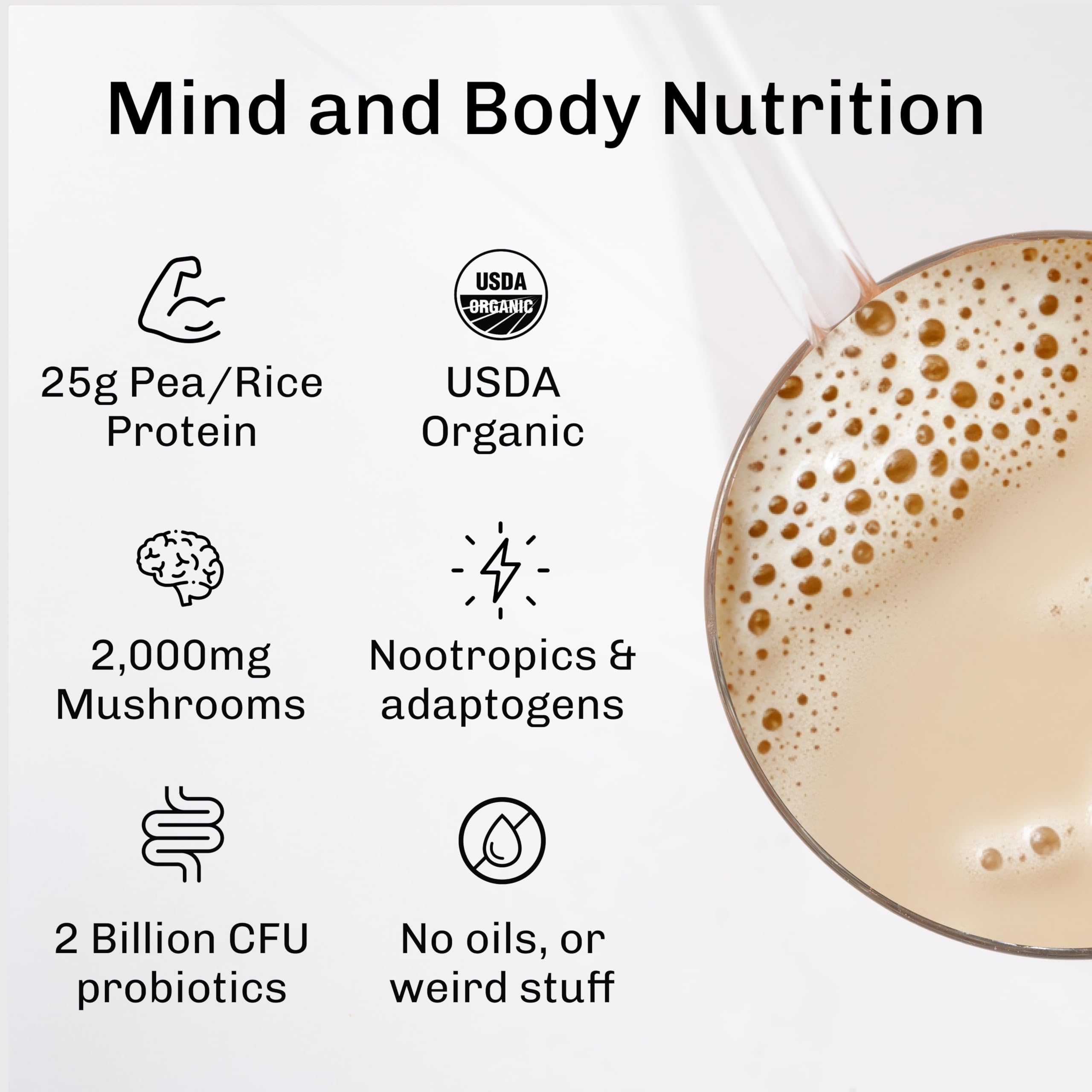 MUDWTR Nourish vanilla powder scoop shown for easy shake prep