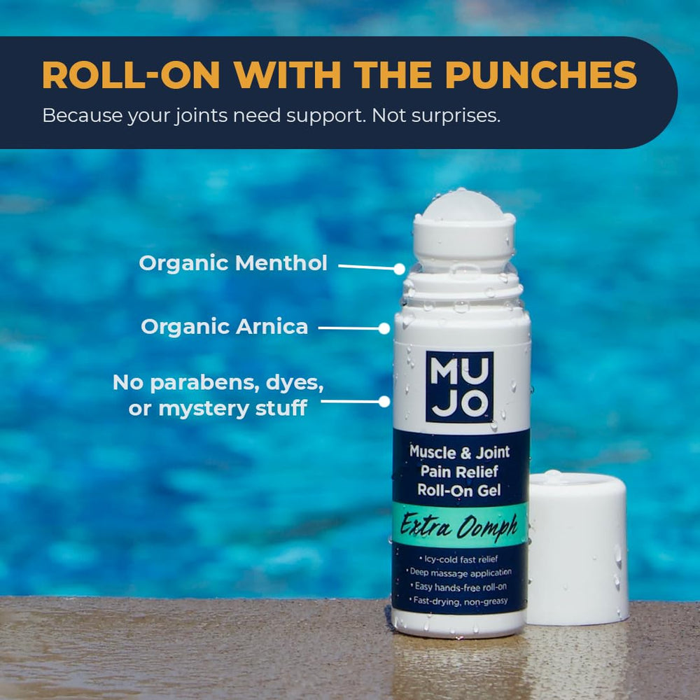 ARNICA and aloe-infused MUJO Extra Oomph nourishes skin during use.
