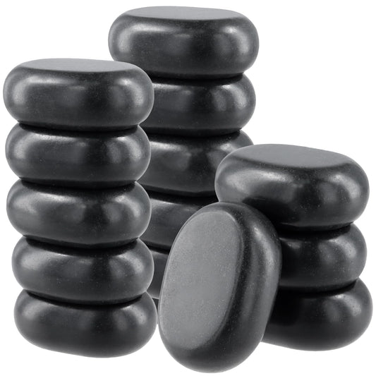 MUKLEI 15-pack massage stones in palm-size grips for professional heat therapy