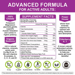 Mulittea calcium gummies ingredients scene highlighting plant minerals for bone support.