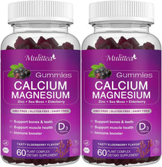 Mulittea gummies bottle with berry flavor supports bone health.