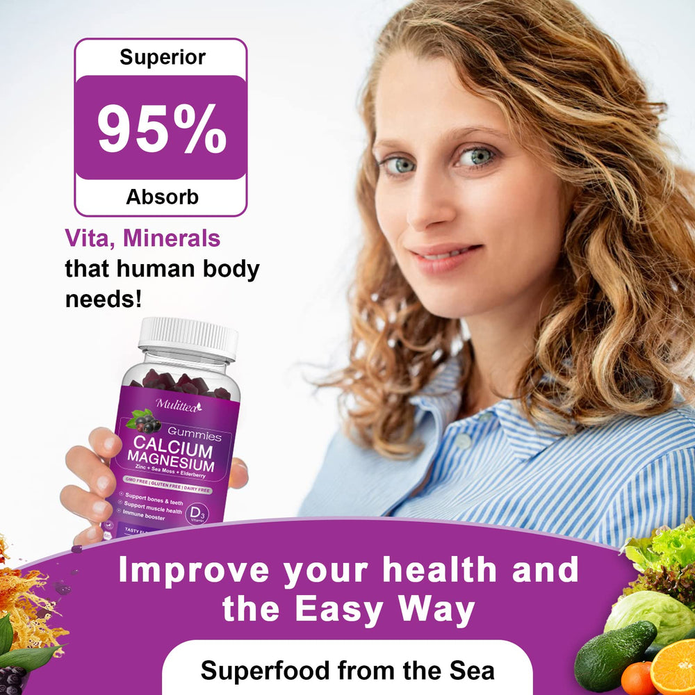 Mulittea elderberry gummies close-up showing chewy texture and enjoyable flavor.