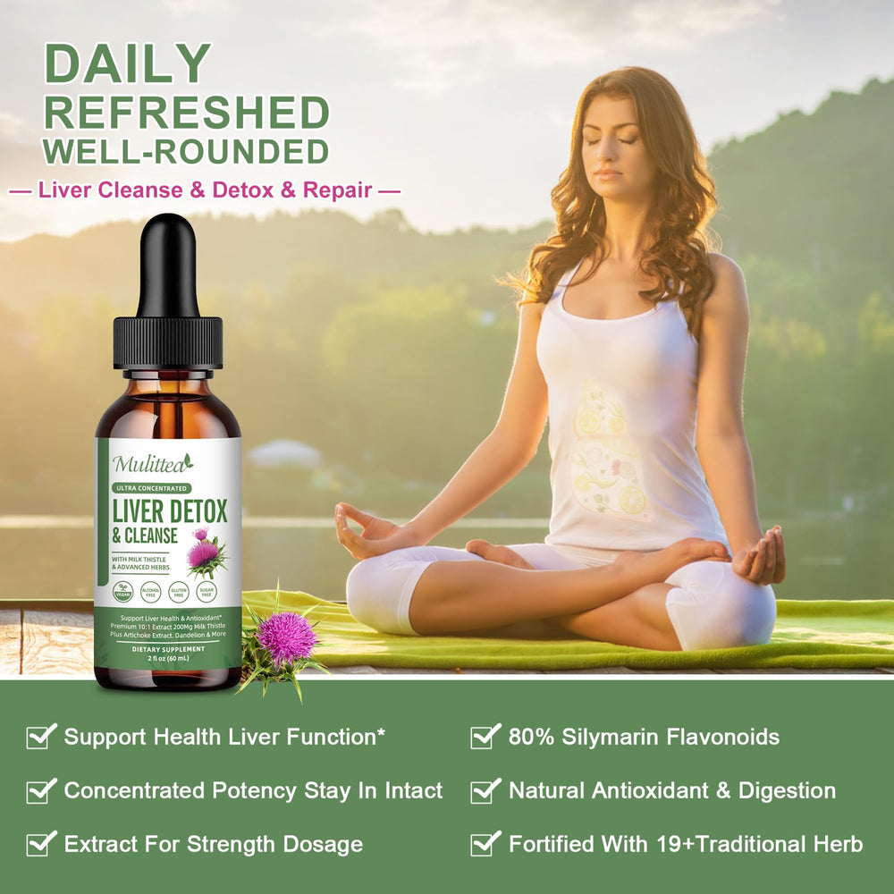 Mulittea Liver Health Drops 60ml bottle ready for daily use