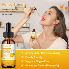 Mulittea magnesium glycinate liquid close-up highlighting smooth texture.