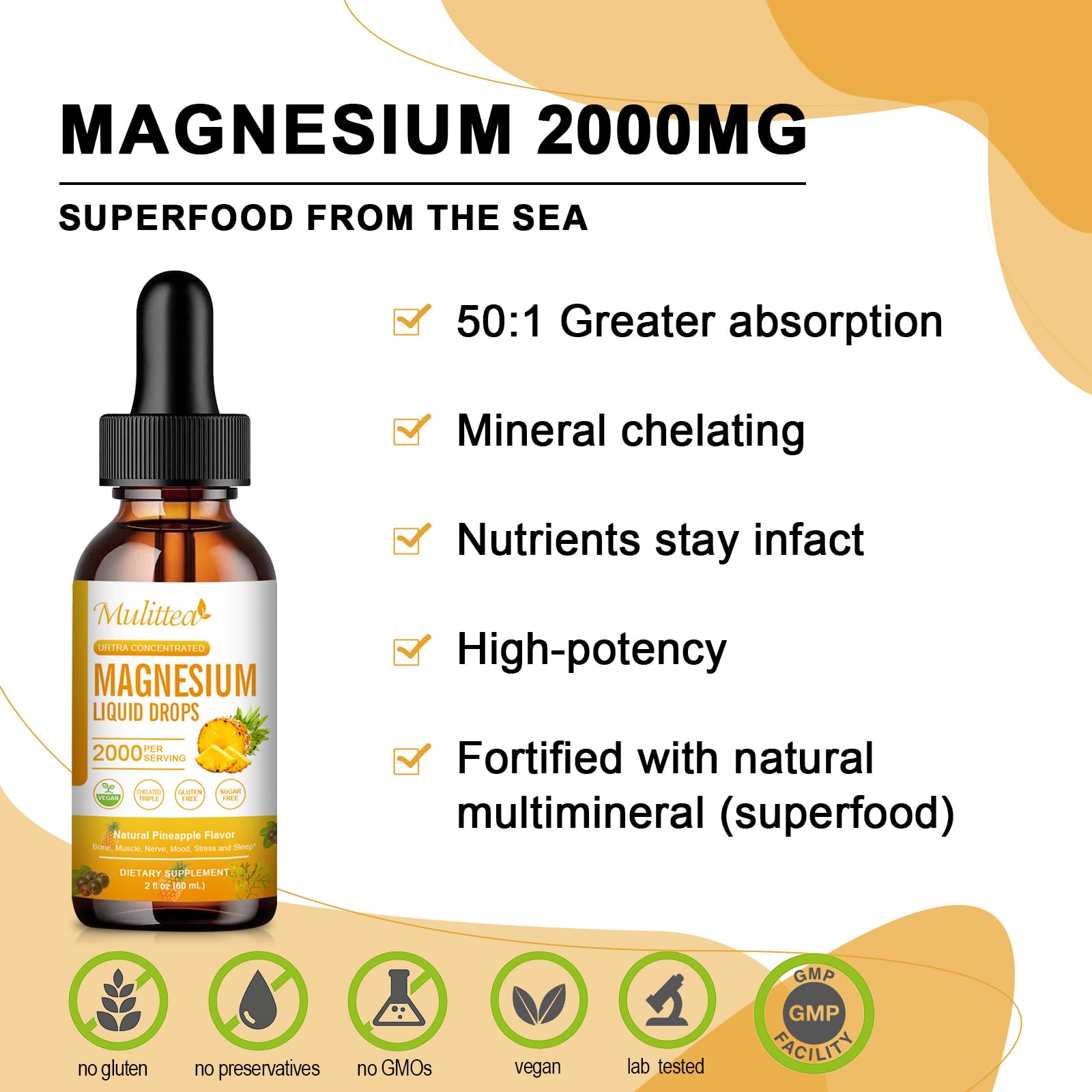 Mulittea magnesium glycinate liquid served in glass for daily routine.