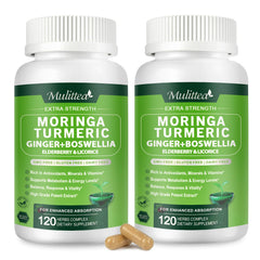 Mulittea Moringa capsules bottle front for daily wellness