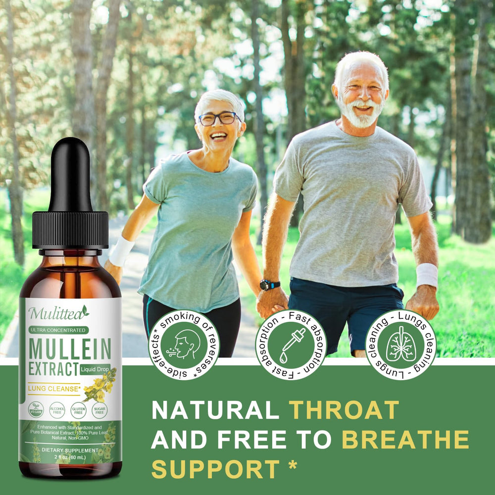 Droppers release Mulittea Drops into a glass for easy, precise dosing.