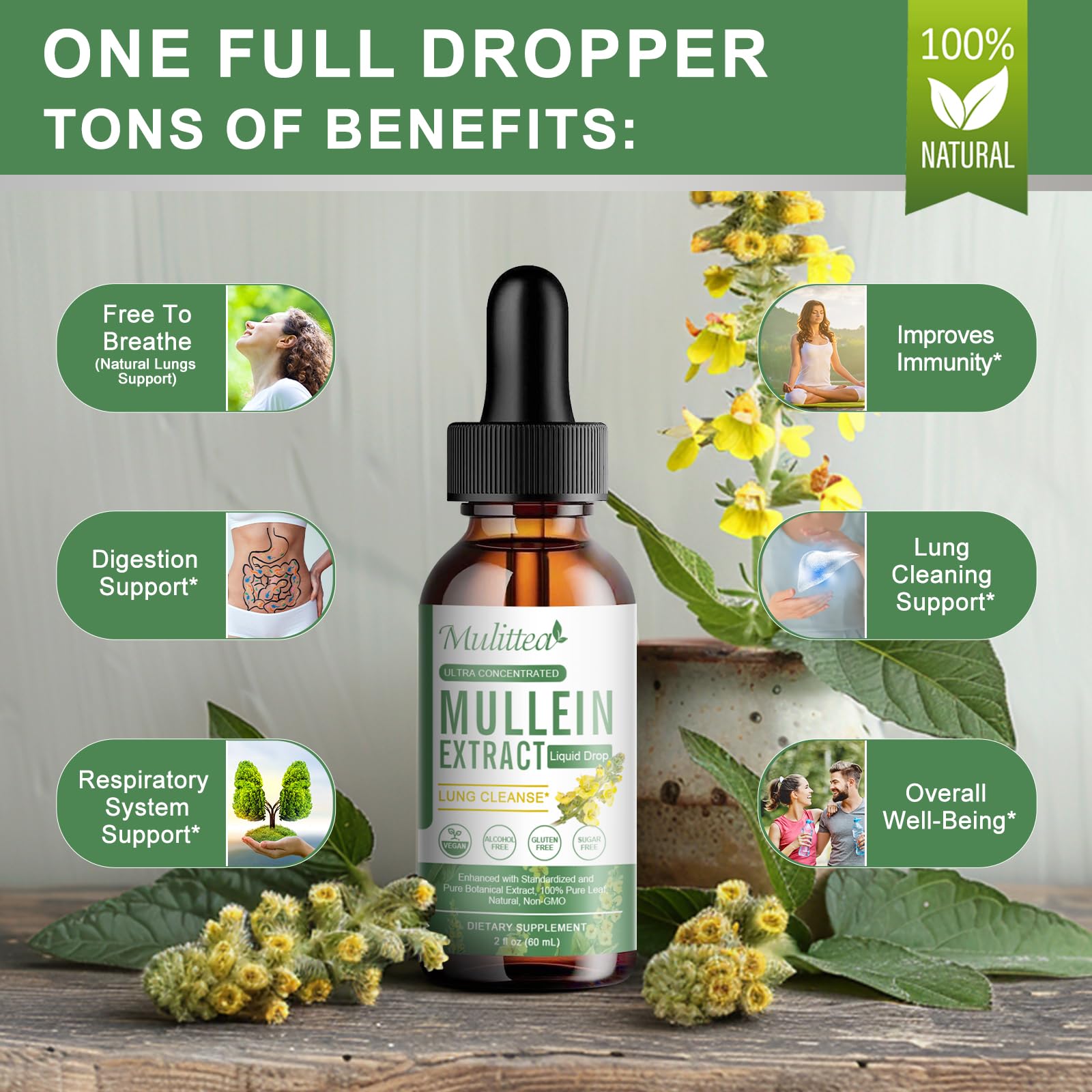 Mulittea Drops added to water supports a simple daily routine.