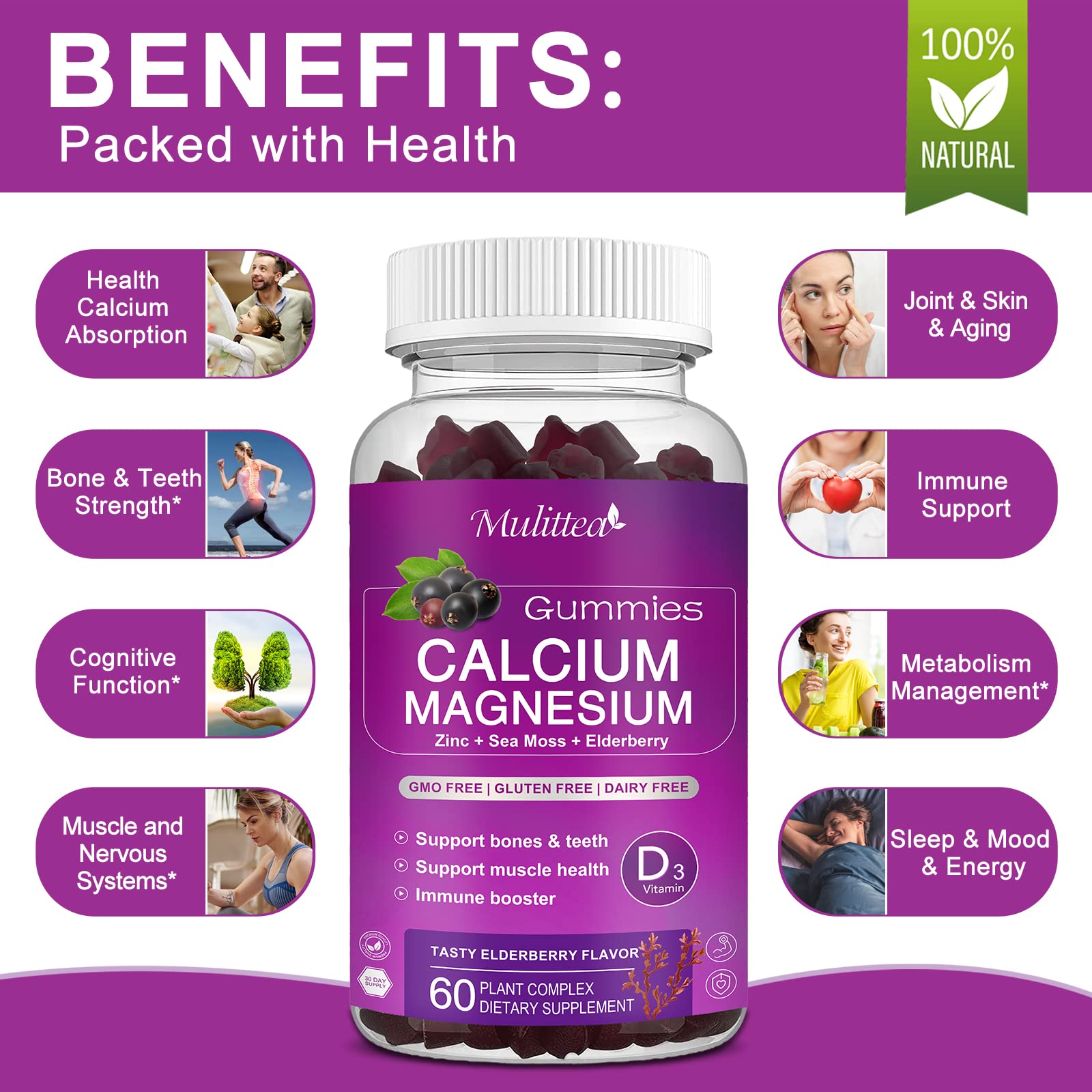 Mulittea sea moss calcium scene emphasizing bone-supporting minerals.