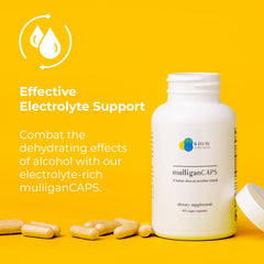 Mulligan Caps party-ready elixir supports wellbeing during celebrations.