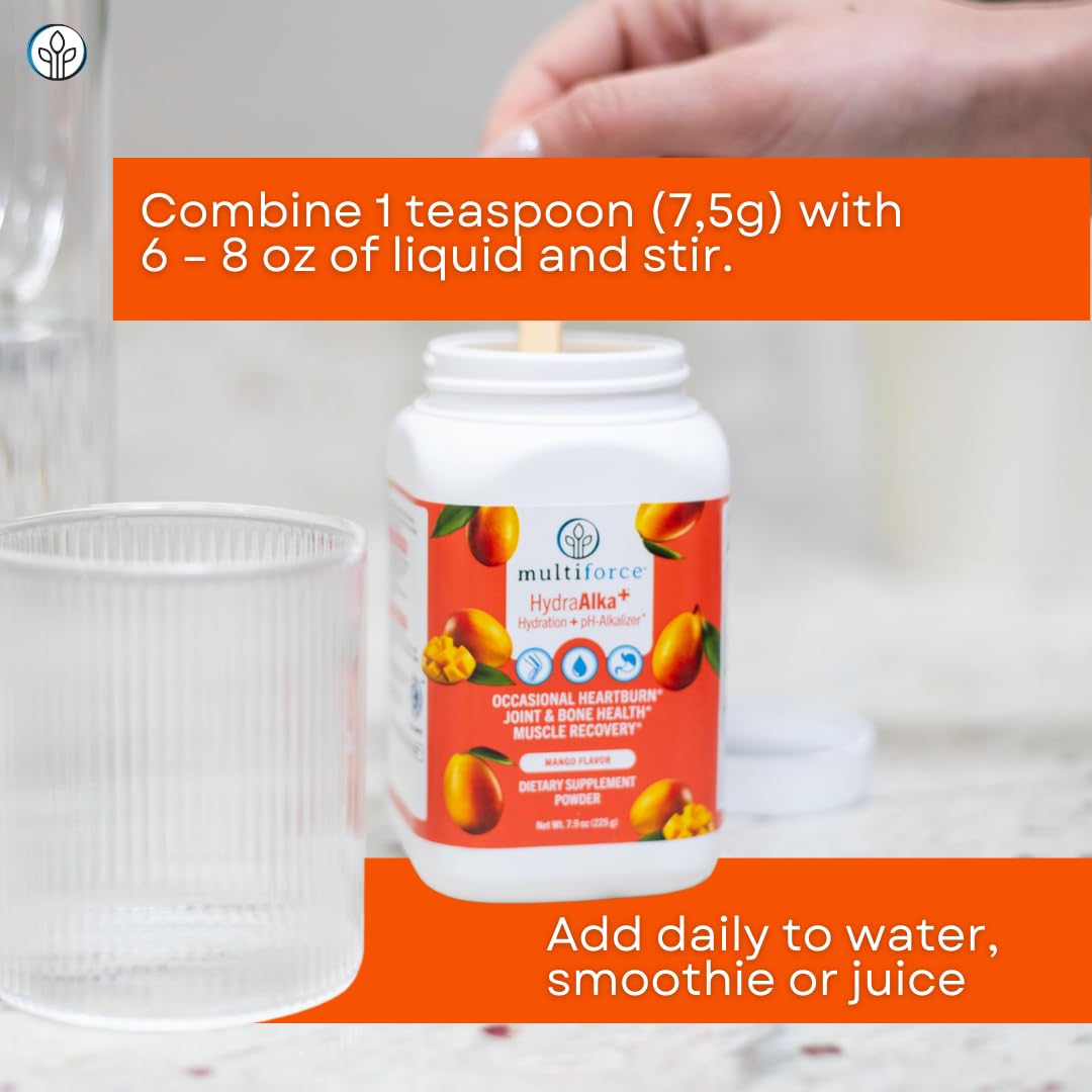 Multiforce HydraAlka+ three-flavor variety; easy daily use for alkaline balance