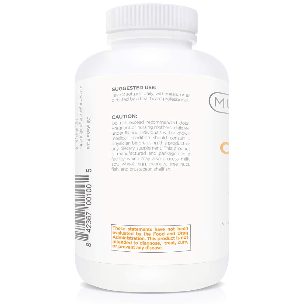Multiform Omega-3 bottle pour showing no fishy aftertaste.