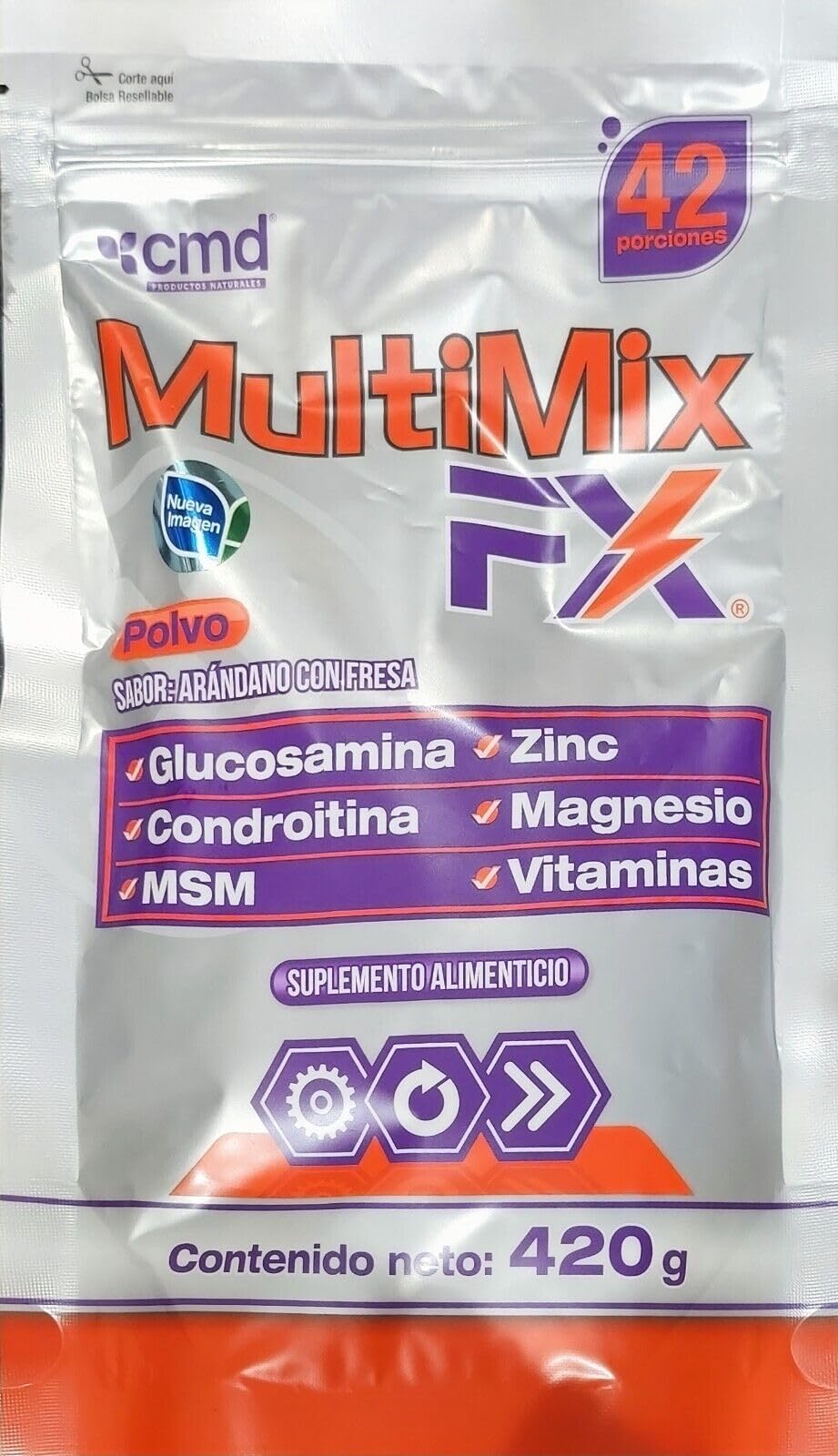 MULTIMIX glucosamine blend label scoop shows convenient daily dosage.
