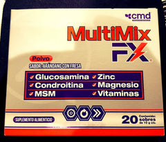 MULTIMIX box with sachets, back view showing ingredients for everyday wellness.