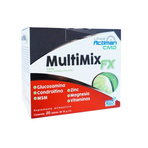 MULTIMIX glucosamine-chondroitin-msm garlic zinc magnesium sachets, front view, convenient daily supplement option.