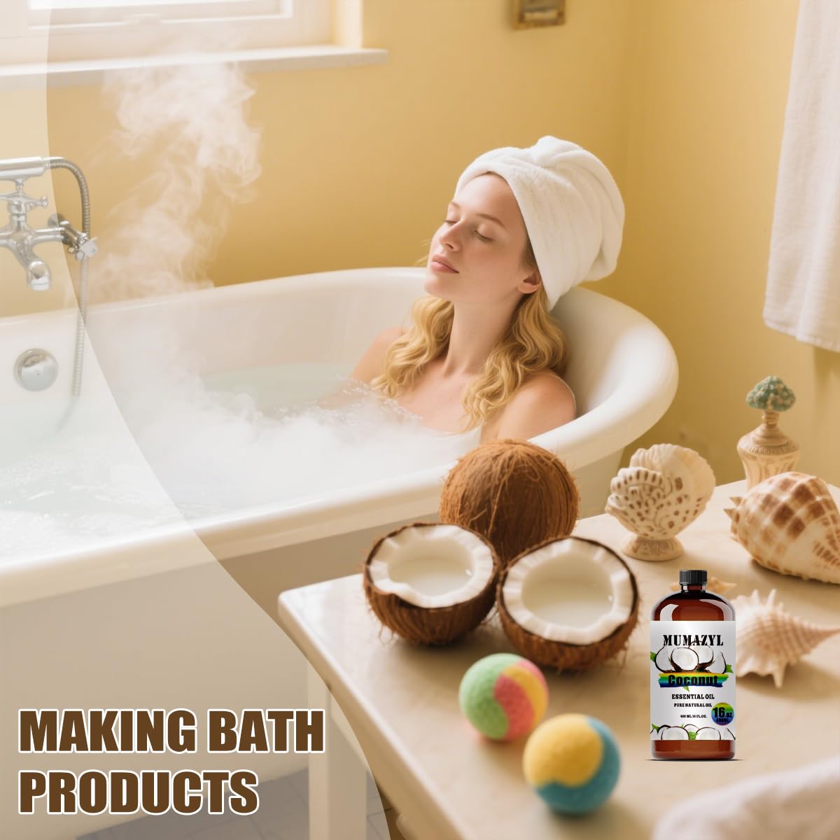 MUMAZYL coconut oil used in soap making for moisturizing bars.