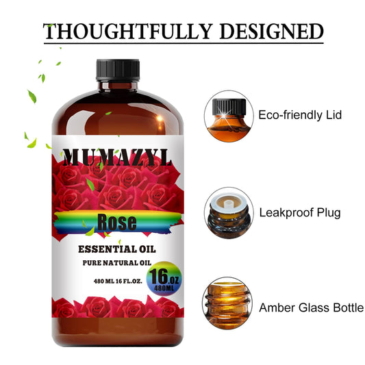 MUMAZYL rose oil flow-control cap preserves aroma longer.