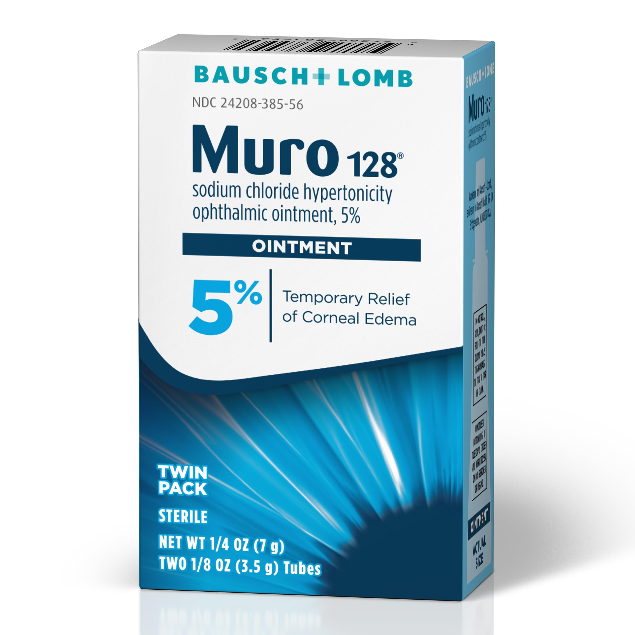 Muro 128 eye care ointment bottle showing 0.25 oz size