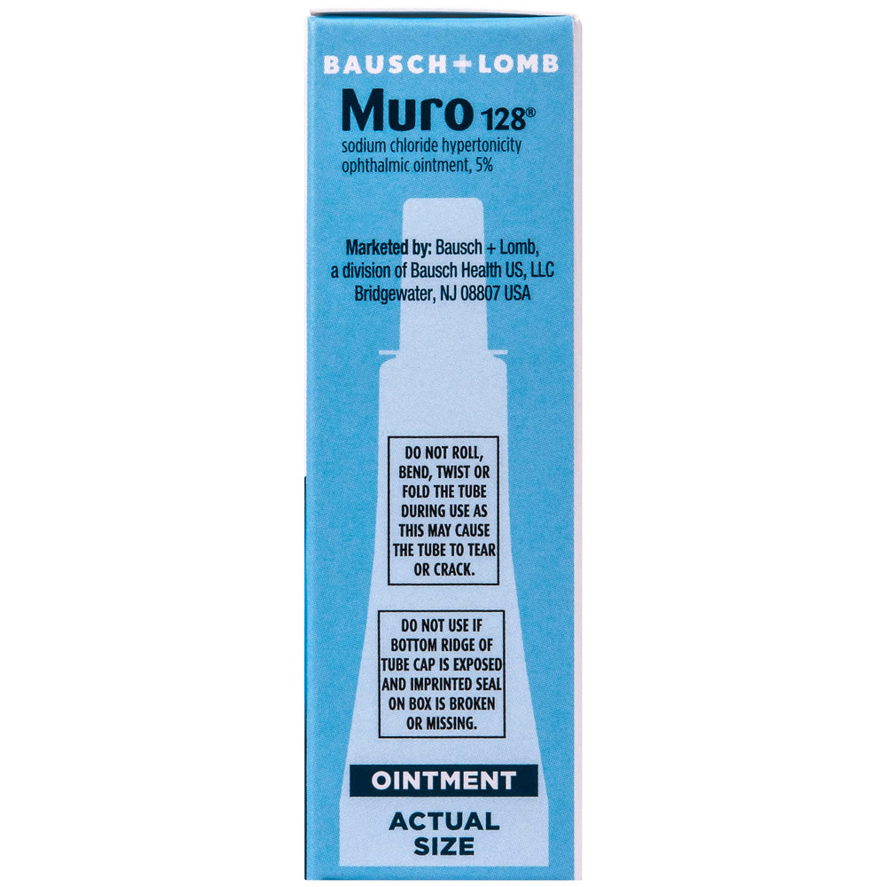 Muro 128 hypertonic saline ophthalmic ointment bottle for eye care