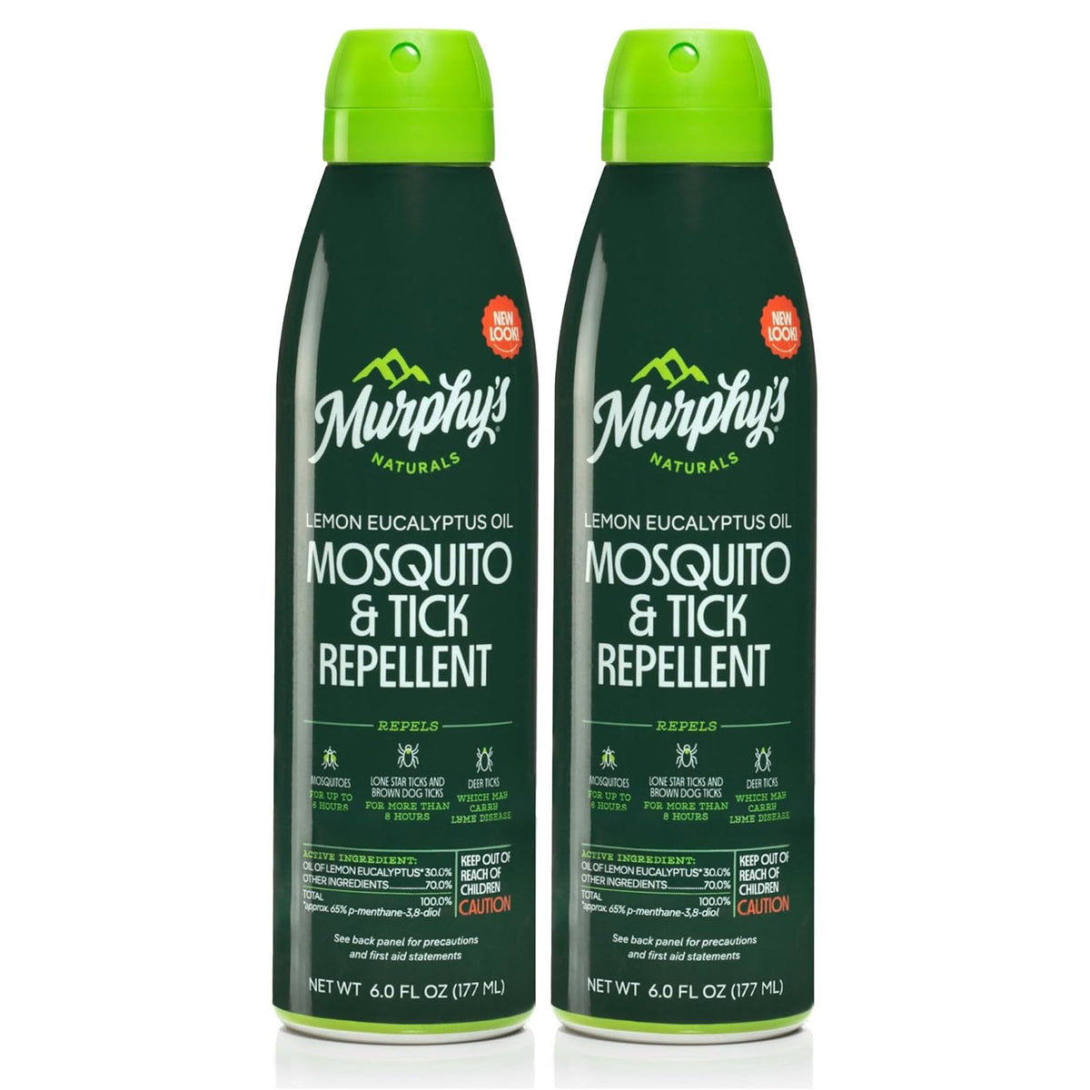 Murphy's Naturals mosquito and tick spray front bottle showing long-lasting outdoor protection