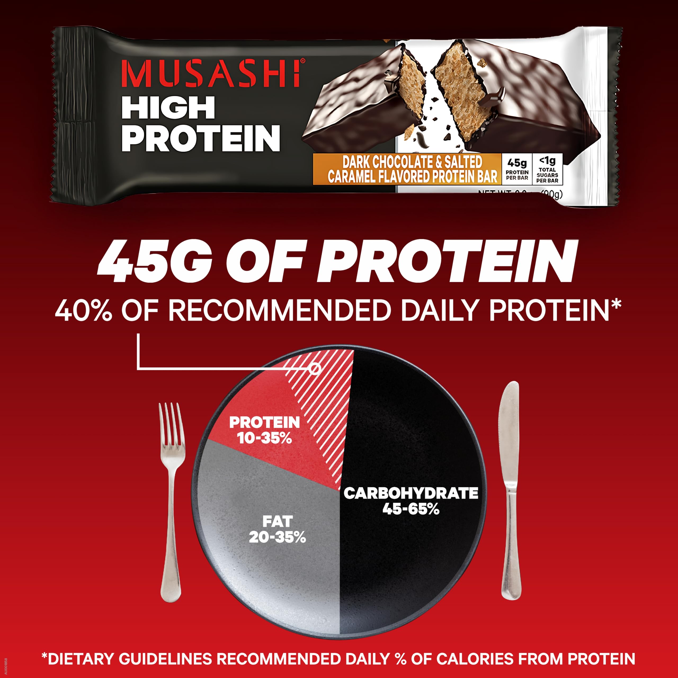 MUSASHI bar with BCAAs 2:1:1 for muscle support.