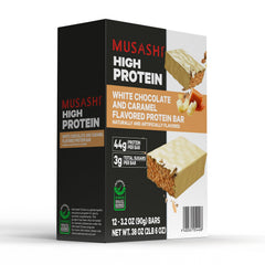 Musashi protein bar nutrition panel highlights 45g protein and minimal sugars