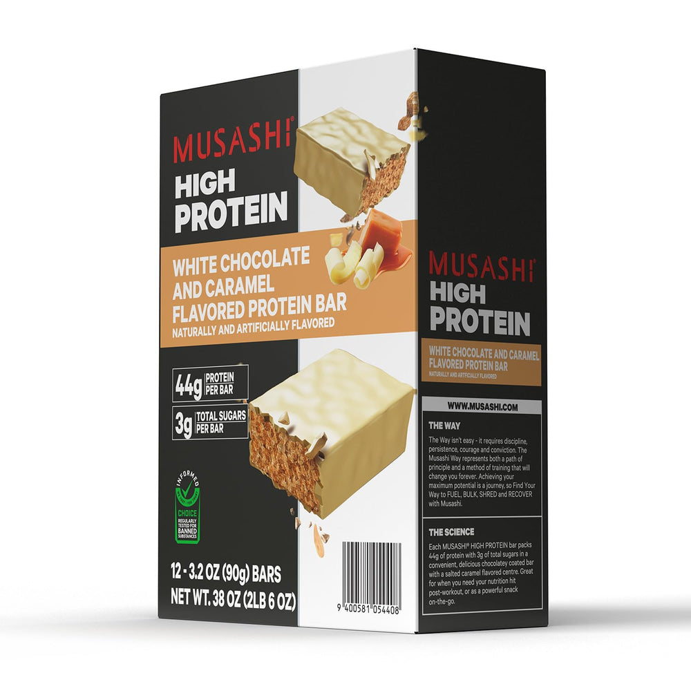 Musashi bar on the go in hand, ideal post-workout snack