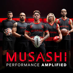 MUSASHI bar post-workout ready-to-eat in gym bag.