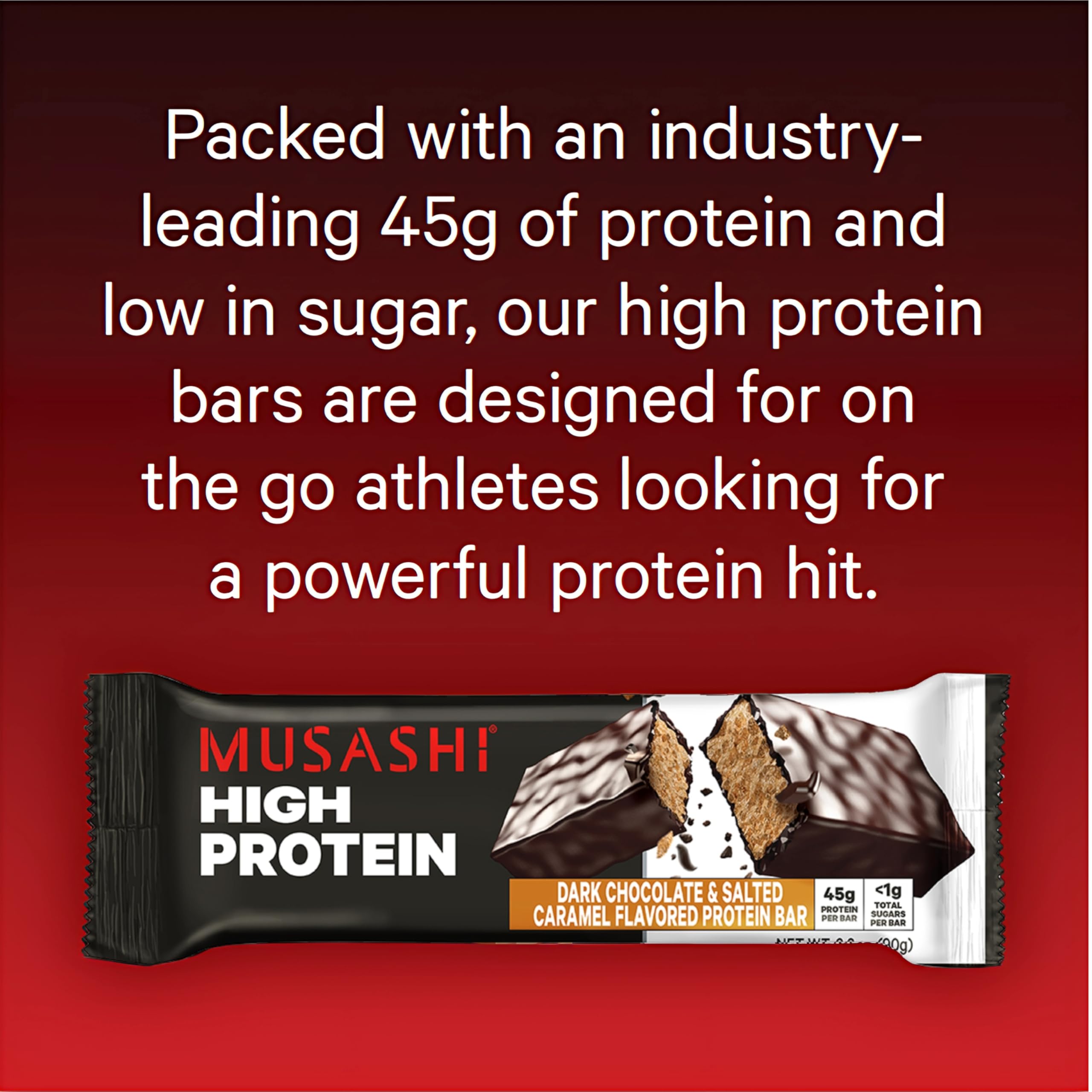 MUSASHI bar ingredients panel highlighting whey protein isolate.