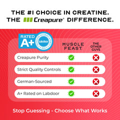 Muscle Feast Creapure powder stirred in a glass for quick mix