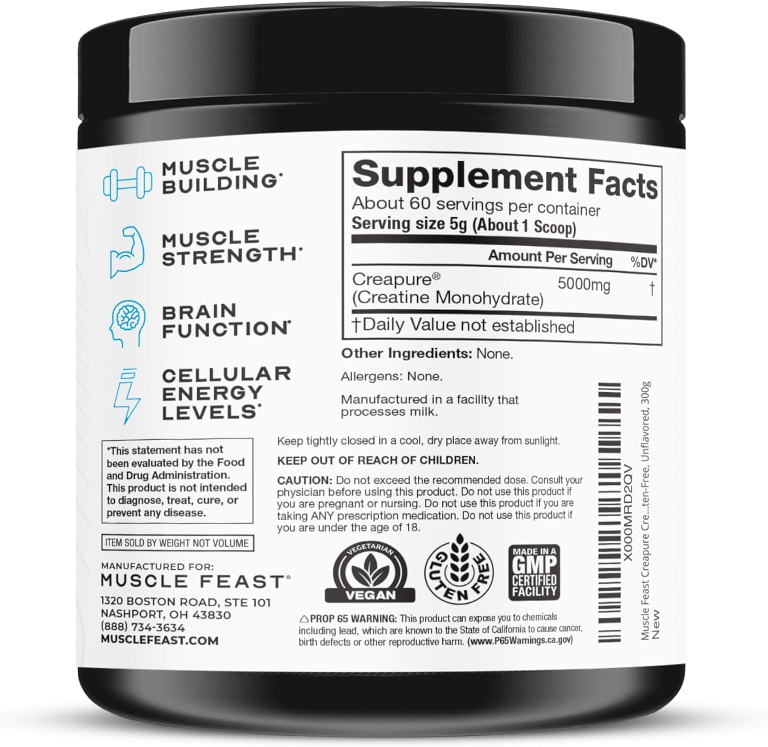 Muscle Feast Creapure dosing instructions help consistent daily use