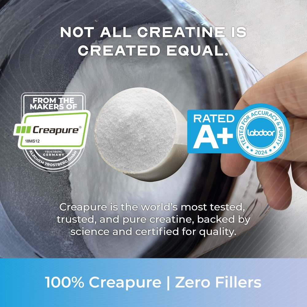 Muscle Feast Creapure scoop ready to mix with your drink
