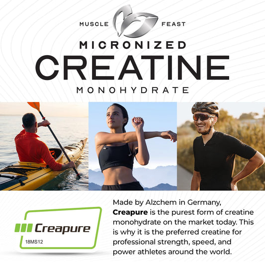 Muscle Feast Creapure Watermelon scoop highlights convenient serving size for daily use.