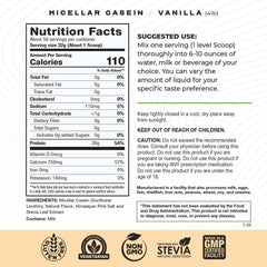 Muscle Feast vanilla micellar casein scoop showing smooth blending