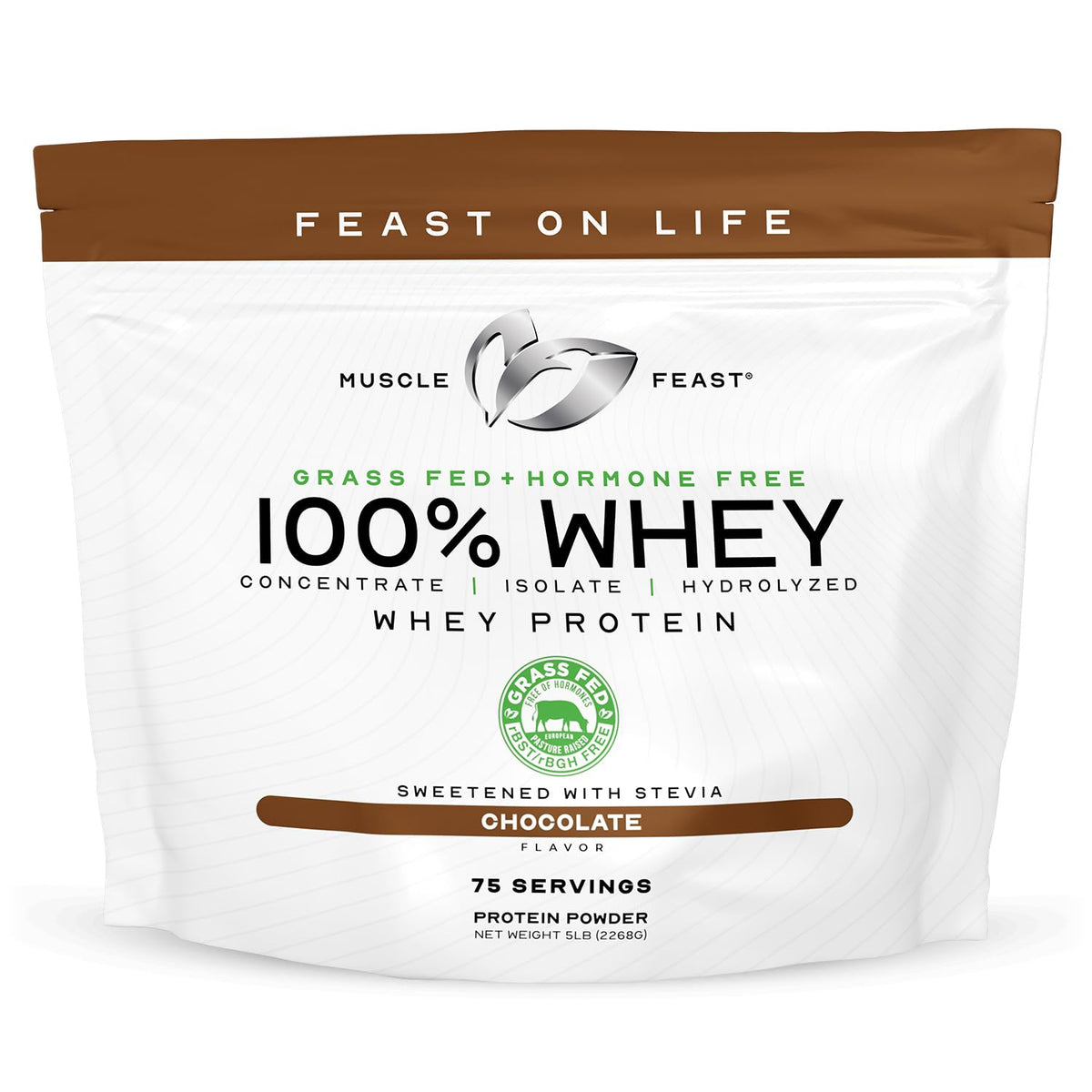 Muscle Feast grass-fed whey bottle ready for a post-workout shake